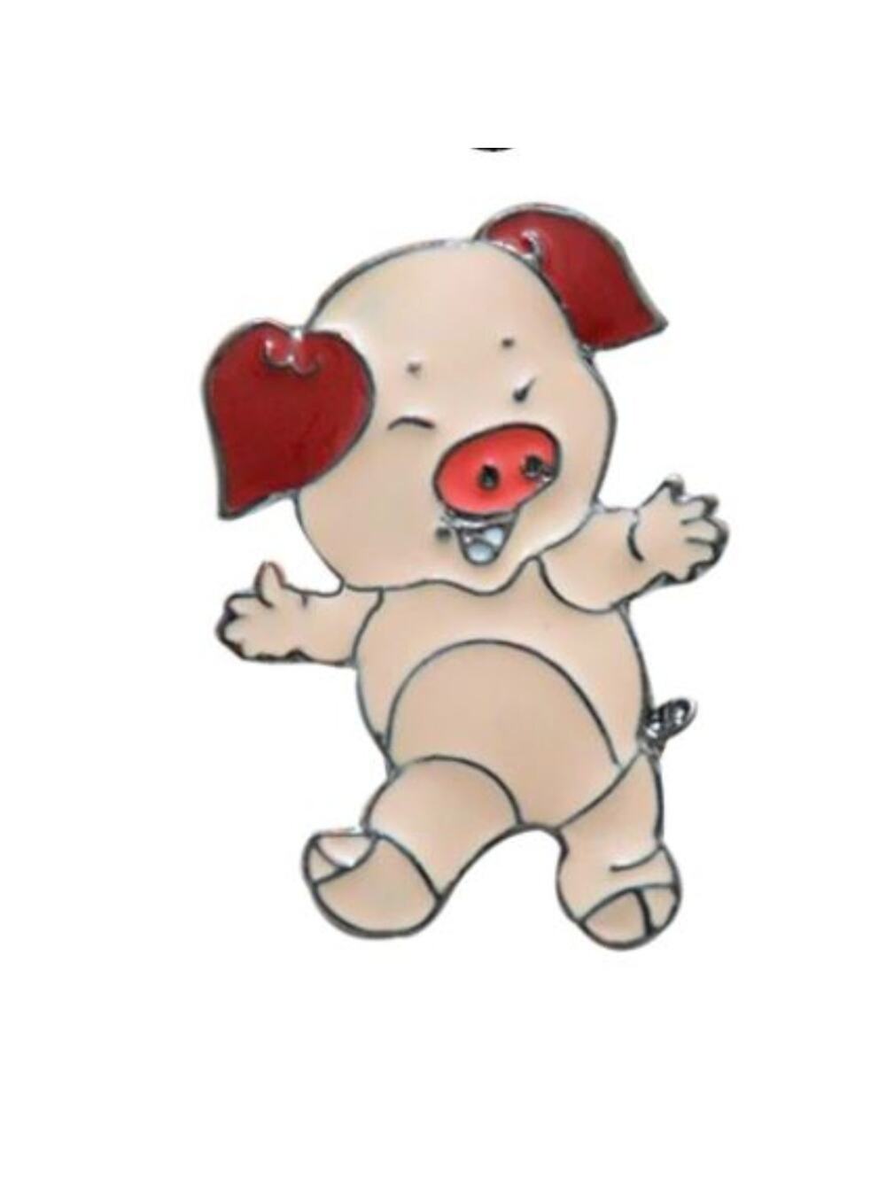 Laughing Pig Pin Brooch